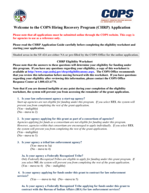 COPS Hiring Recovery Program Application