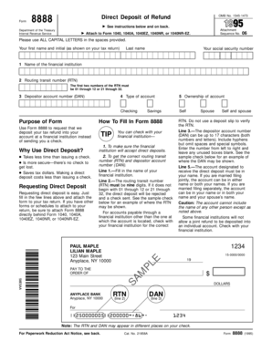 IRS Form 8888 Direct Deposit of Refund