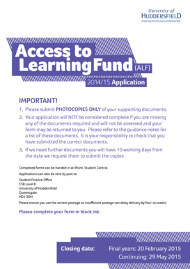 Access to Learning Fund Application