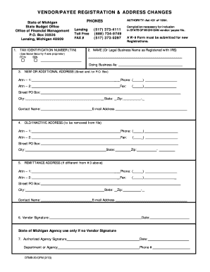 Michigan Vendor Registration Form