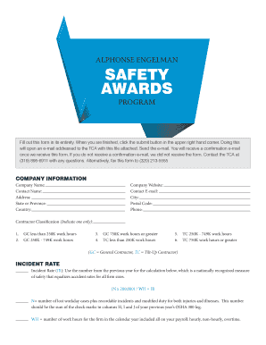 Printable jsa template - Download the 2015 TCA Safety Awards application - Tilt-Up ...