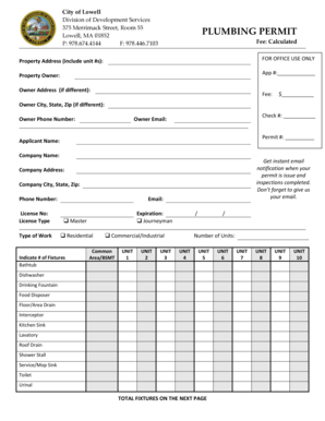 Plumbing Permit Application