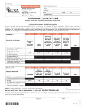 Louisiana Consumer Excise Tax Return