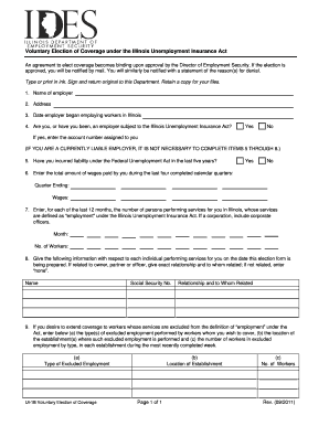 Illinois Unemployment Insurance Coverage Election Form