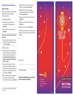 Rotary Club Presidential Citation Form