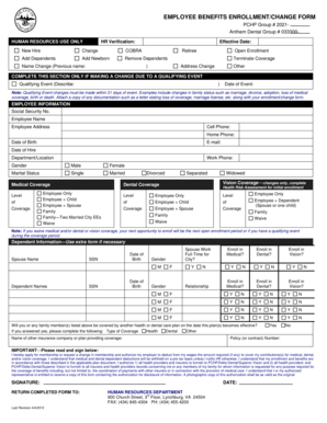 Employee Benefits Enrollment Form