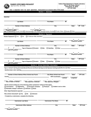 Indiana Rabies Specimen Request Form