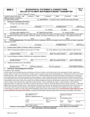 MSB-3 Biographical Statement & Consent Form