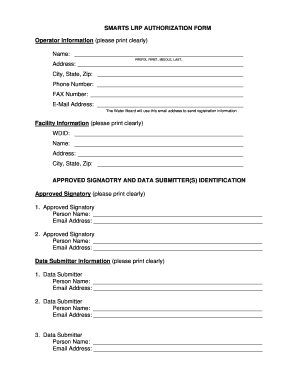SMARTS Legally Responsible Person Authorization Form
