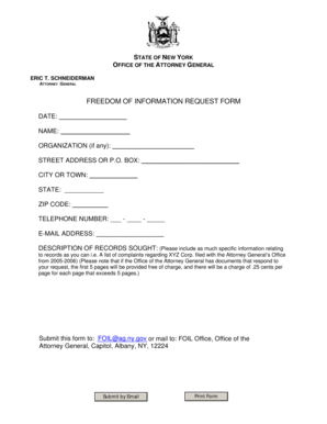 New York Freedom of Information Request Form
