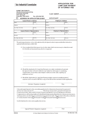 Ohio Attorney Fee Lump Sum Payment Application