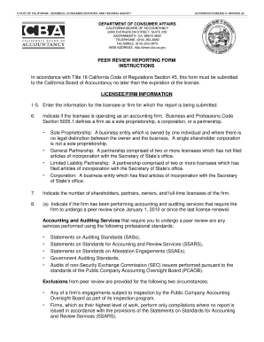 California Peer Review Reporting Form