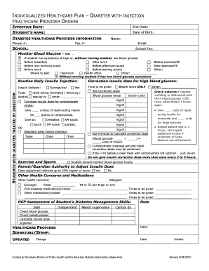 Individualized Healthcare Plan for Diabetes