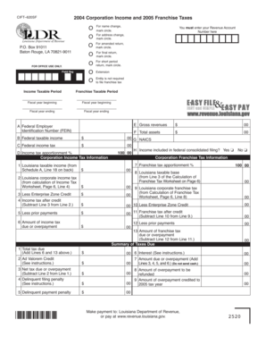 Louisiana Corporation Income and Franchise Tax Form