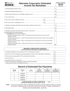 Nebraska Corporation Estimated Income Tax Payment Voucher
