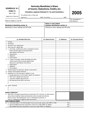 Kentucky Beneficiary's Share Schedule K-1