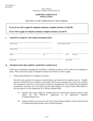 Illinois Adoption Assistance Application