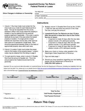 Washington State Leasehold Excise Tax Return
