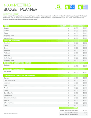 Event Budget Planner Form