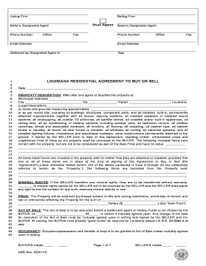 Louisiana Residential Agreement to Buy or Sell