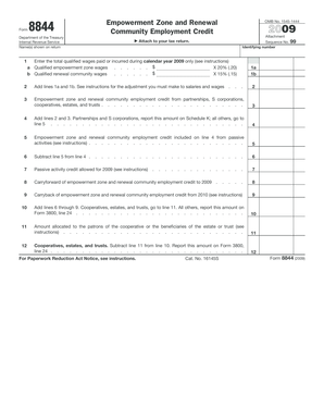 Form 8844 Empowerment Zone and Renewal Community Employment Credit