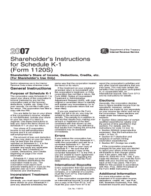 Instructions for Schedule K-1 (Form 1120S)