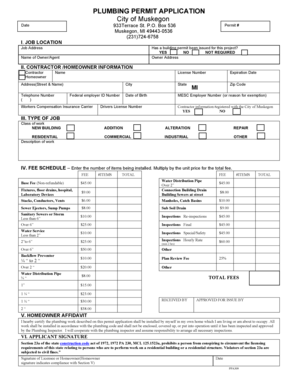 Plumbing Permit Application