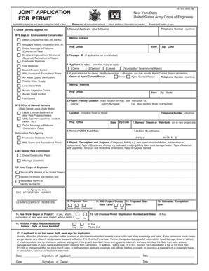 New York State Joint Application for Permit