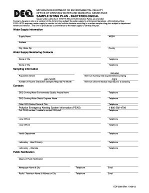 Michigan Bacteriological Sample Siting Plan