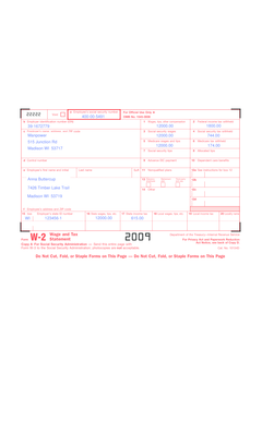 Form W-2 Wage and Tax Statement
