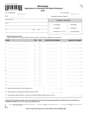 Mississippi Tax Extension Application