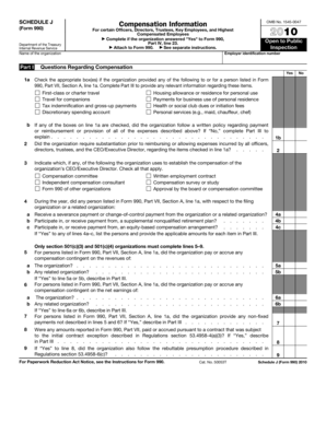 Schedule J Compensation Information Form 990