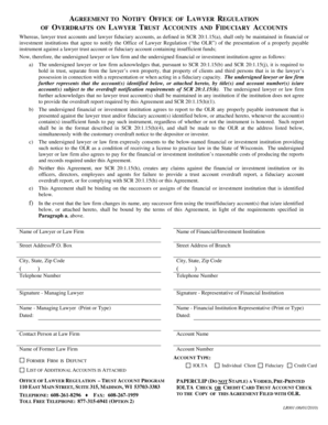 Wisconsin Lawyer Trust Account Overdraft Notification Agreement