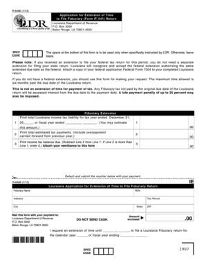 Louisiana Fiduciary Return Extension Form