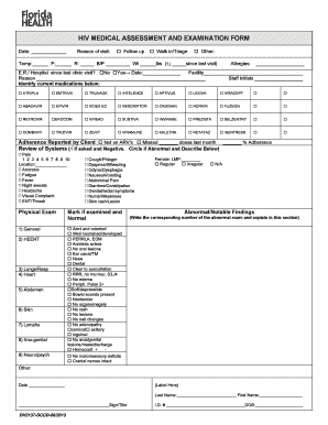 HIV Medical Assessment and Examination Form