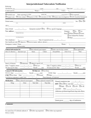 Interjurisdictional Tuberculosis Notification