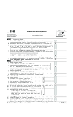 Form 8586 Low-Income Housing Credit