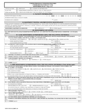 California Underground Storage Tank Monitoring Plan