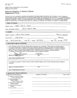 National Register of Historic Places Nomination Form