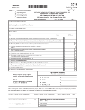 Kentucky Nonresident Income Tax Withholding Form