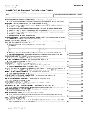 Michigan Business Tax Refundable Credits Form 4574