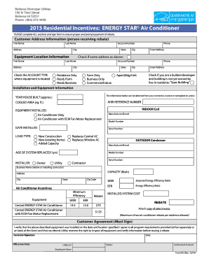 2015 Residential ENERGY STAR Air Conditioner Rebate Form