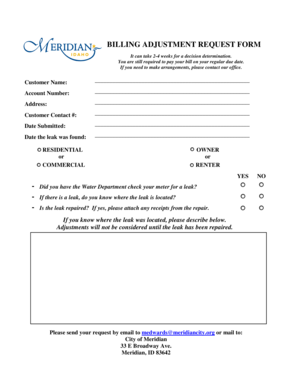Billing Adjustment Request Form