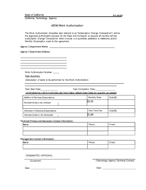 California MDM Work Authorization Form