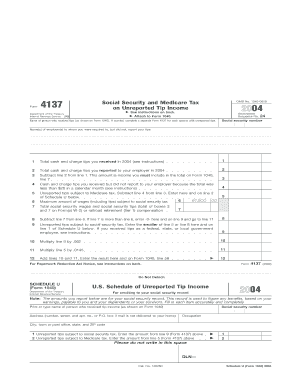 IRS Form 4137 for Unreported Tip Income