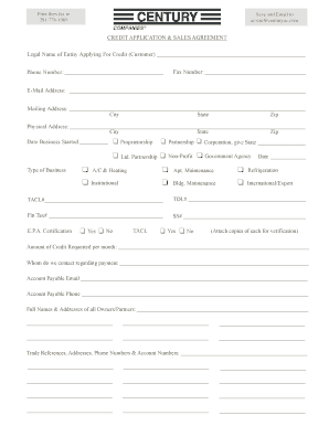 Credit Application and Sales Agreement
