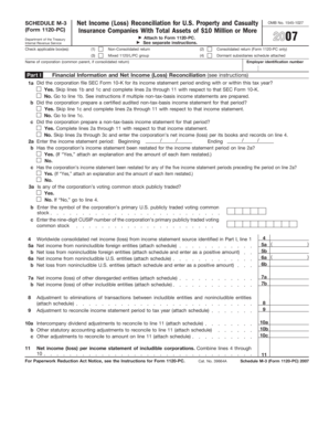Schedule M-3 Net Income Reconciliation for US Property and Casualty Insurance Companies
