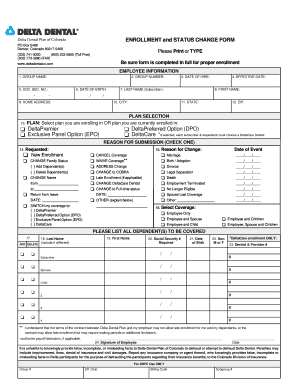 Delta Dental Enrollment Form