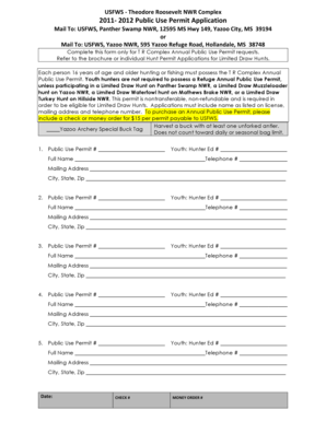 USFWS Public Use Permit Application