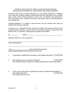 US Court of Appeals Disclosure Form